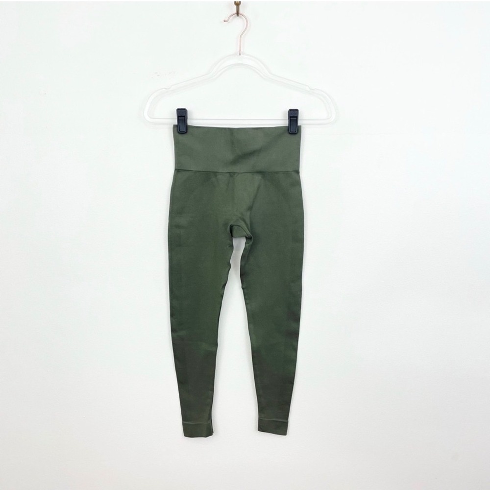 SET Active Sculptflex Leggings Size S Olive Green High Rise Seamless Gym Yoga